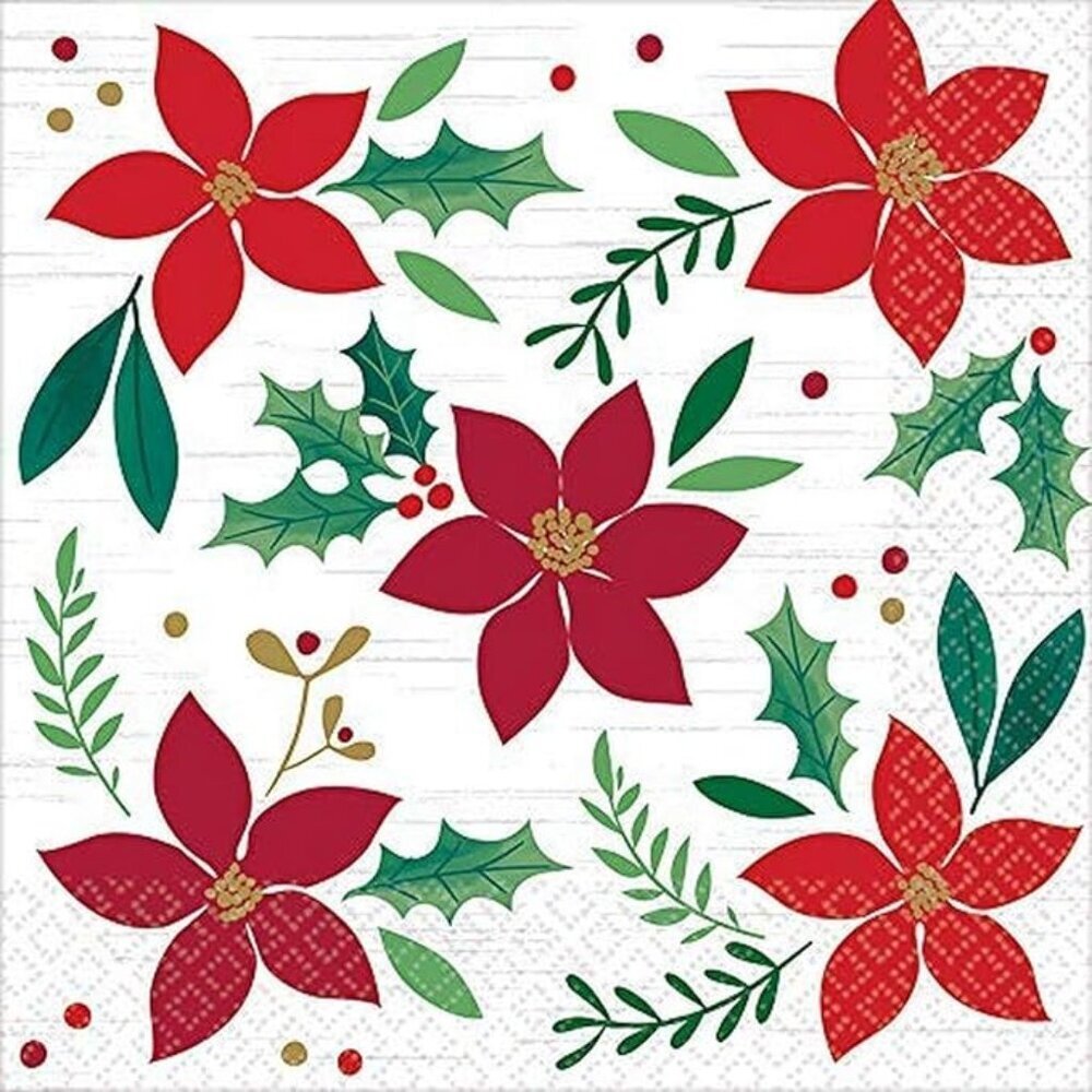Amscan Christmas Wishes Dinner Napkins, 8" x 8", 16 Ct.